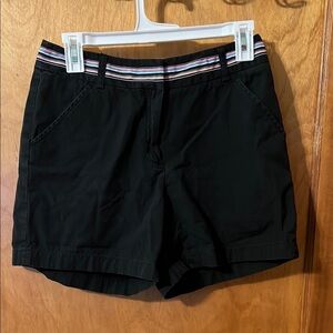 Paraphrase Black 100% Cotton Women's Shorts with Striped Waistband 4